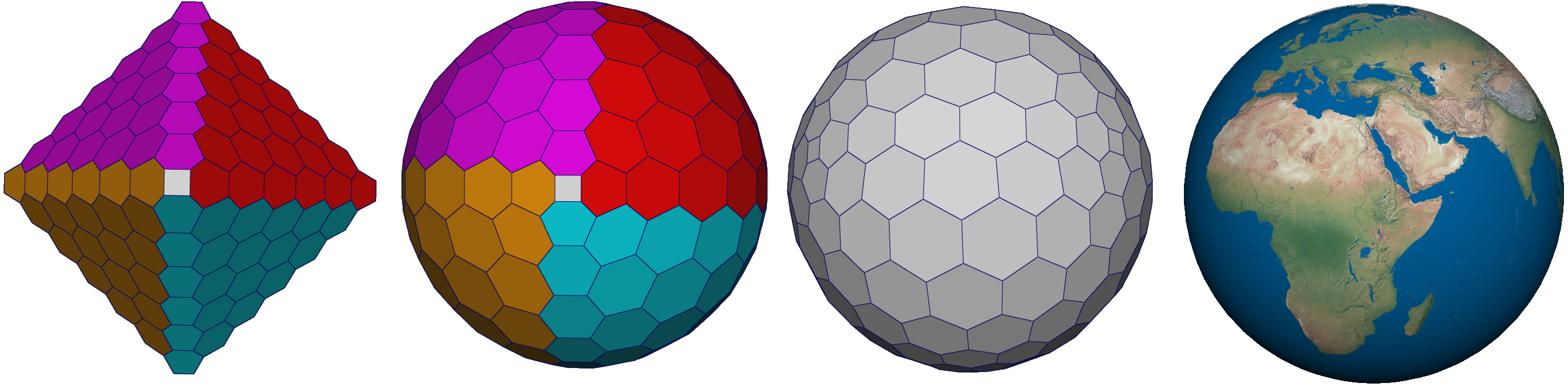  An octahedral hexagonal DGGS.